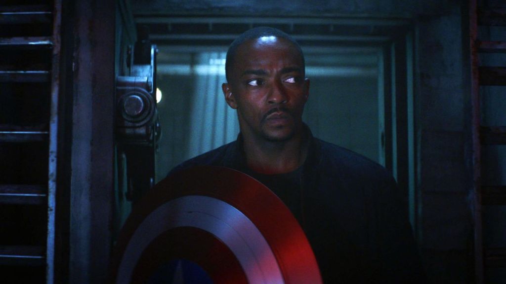 Sam Wilson with the shield in Captain America Brave New World.
